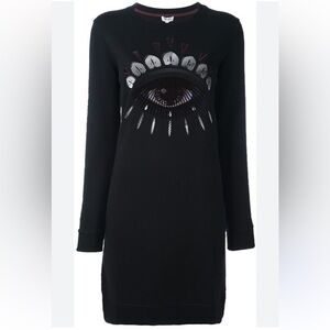 Kenzo Evil Eye Black Sweater Dress size small NWOT